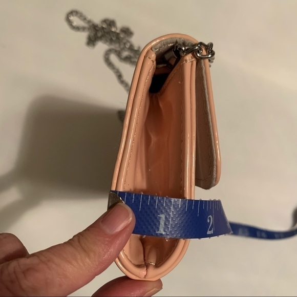 BCBGeneration clutch ballet pink patent leather crossbody with silver latch - Picture 5 of 13